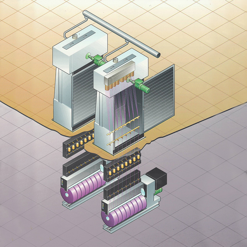 สายการผลิตปั่น HOY ด้วย PET, PA, PP หรือวัตถุดิบอื่น ๆ